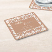 メキシコのパペルピカドシエリートリンド赤ちゃんシャワー スクエアペーパーコースター (アングル)