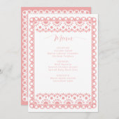 メキシコのパペルピカドシエリートリンド赤ちゃんシャワー メニュー (正面/裏面)