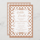 メキシコのパペルピカドシエリートリンド赤ちゃんシャワー 招待状 (正面/裏面)