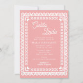 メキシコのパペルピカドシエリートリンド赤ちゃんシャワー 招待状 (正面)