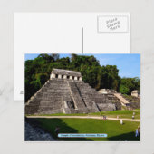 メキシコのパレンケにある碑文の神殿 ポストカード (正面/裏面)