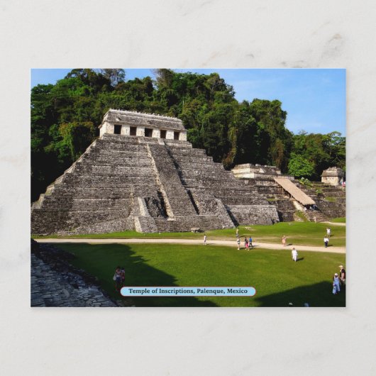 メキシコのパレンケにある碑文の神殿 ポストカード (正面)
