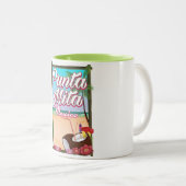 メキシコのパンタ・ミタビーチ旅行ポスター ツートーンマグカップ (正面右)