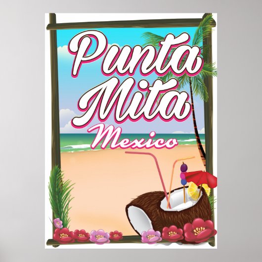 メキシコのパンタ・ミタビーチ旅行ポスター ポスター (正面)