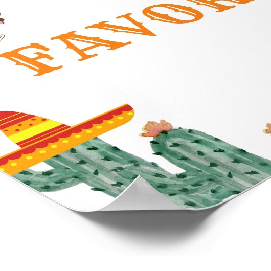 メキシコのパーティーフィエスタはベビーシャワーを支持 ポスター (角)