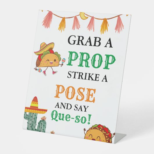 メキシコのパーティーフィエスタフォトブース赤ちゃんシャワー 台座サイン (正面)