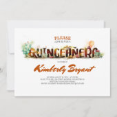 メキシコのパーティーフィエスタ – キンセアニラ15歳の誕生日 招待状 (正面)