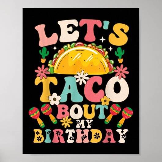 メキシコのパーティーCinco De Mayo Let Taco Bour My Birt ポスター (正面)