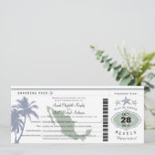 メキシコのパームツリーヒトデの搭乗券結婚の入り 招待状 (スタンド正面)