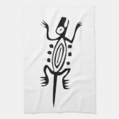 メキシコのヒエログリフ・リザード(Maya) キッチンタオル (縦)