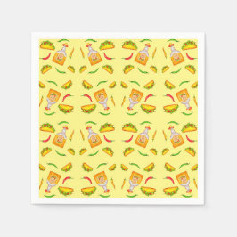 メキシコのヒスパニック料理タコテキーラ スタンダードカクテルナプキン