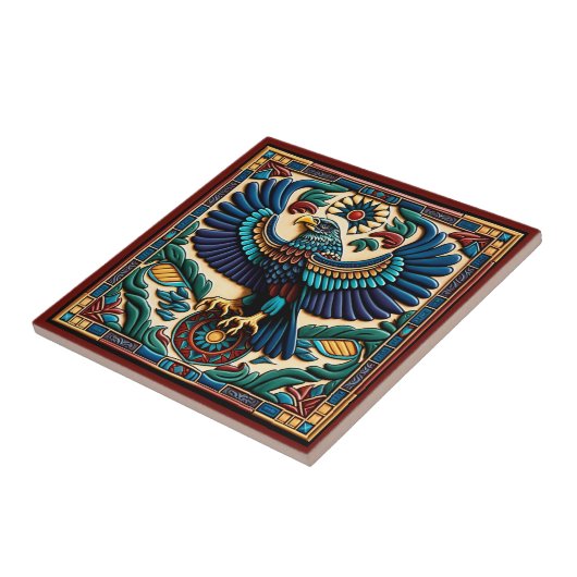 メキシコのヒューコールスタイルイーグルセラミックタイル タイル (側面)