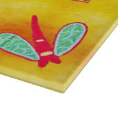 メキシコのヒューコール黄金と紫のアートパターン カッティングボード (角)