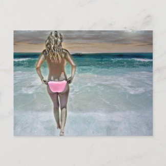 メキシコのビーチガール ポストカード
