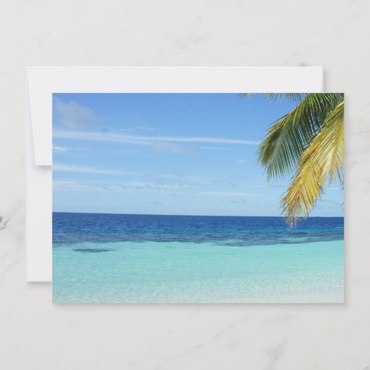 メキシコのビーチ先結婚式が日付を救う セーブザデート (裏面)