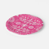 メキシコのピカド明るい熱結婚ピンクの結婚 ペーパープレート (アングル)