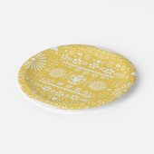メキシコのピカド イエロー ホワイト ペーパー ウェディング 結婚式 ペーパープレート (アングル)