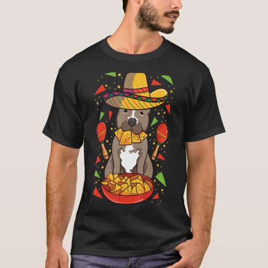 メキシコのピットブル犬メキシコ人とピットブル Tシャツ (正面)