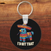メキシコのピナタIdはCinco De Mayo Punおもしろいをヒット キーホルダー (正面)