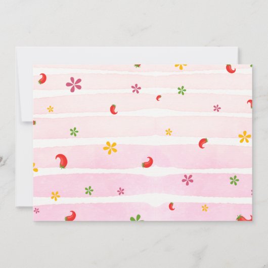 メキシコのピンクのフィエスタ誕生日招待状と写真 招待状 (裏面)