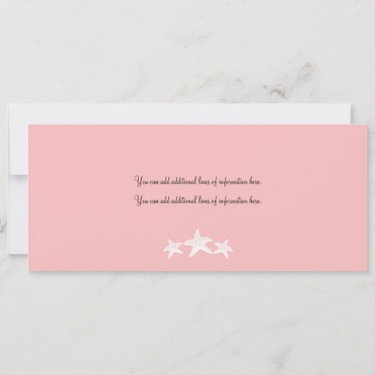 メキシコのピンクの金ゴールドの搭乗券の結婚式 招待状 (裏面)