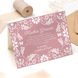 メキシコのピンクベビーシャワーサンキューカード サンキューカード