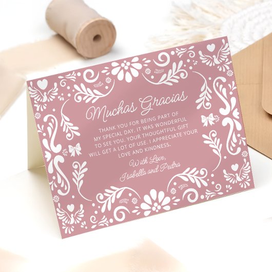 メキシコのピンクベビーシャワーサンキューカード サンキューカード