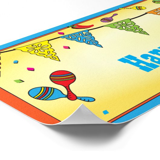 メキシコのフィエスタのポスターのバナー ポスター (角)