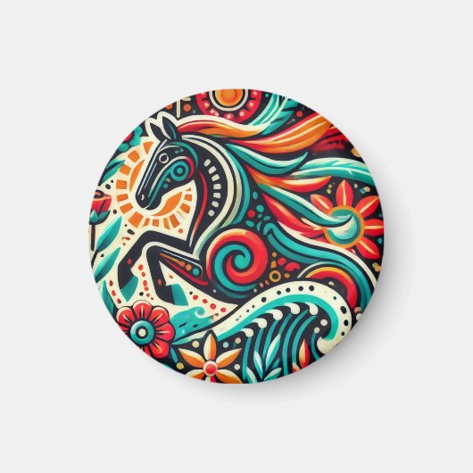 メキシコのフィエスタの馬 マグネット (正面)