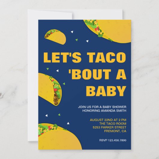 メキシコのフィエスタはタコ'赤ちゃんのシャワーを見よう 招待状 (正面)