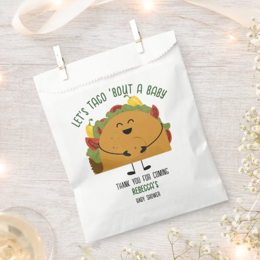 メキシコのフィエスタは、タコ'ベビーの赤ちゃんシャワーを見よう フェイバーバッグ (クリップ留めされた状態)