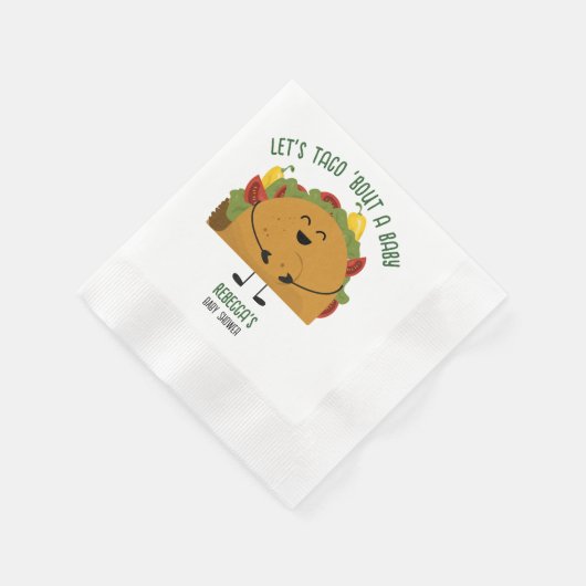 メキシコのフィエスタは、タコ'ベビーの赤ちゃんシャワーを見よう 縁ありカクテルナプキン (角)