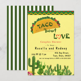メキシコのフィエスタ💃カップルのシャワータコBout Love 招待状