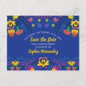 メキシコのフィエスタカラフルブルーの日付を王室の保存 案内ポストカード (正面)