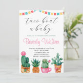 メキシコのフィエスタタコがベビーカップルのシャワーを浴びる 招待状 (スタンド正面)