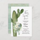 メキシコのフィエスタタコでラブカップルのシャワー 招待状 (正面/裏面)