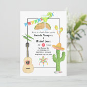 メキシコのフィエスタタコとテキーラのカップルのシャワー 招待状 (スタンド正面)
