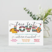 メキシコのフィエスタタコの恋カップルのシャワー 招待状 (スタンド正面)