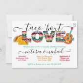 メキシコのフィエスタタコの恋カップルのシャワー 招待状 (正面)