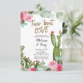 メキシコのフィエスタタコの恋カップルのシャワーInvi 招待状 (スタンド正面)