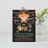 メキシコのフィエスタタコの誕生日1回 招待状 (スタンド正面)