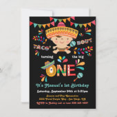 メキシコのフィエスタタコの誕生日1回 招待状 (正面)