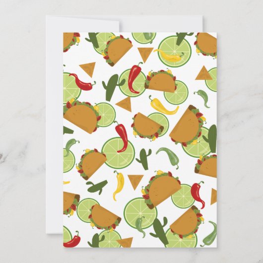 メキシコのフィエスタタコカップルの赤ちゃん感謝していシャワーユー サンキューカード (裏面)