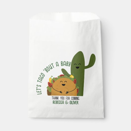 メキシコのフィエスタタコカップル赤ちゃんシャワー フェイバーバッグ (正面)