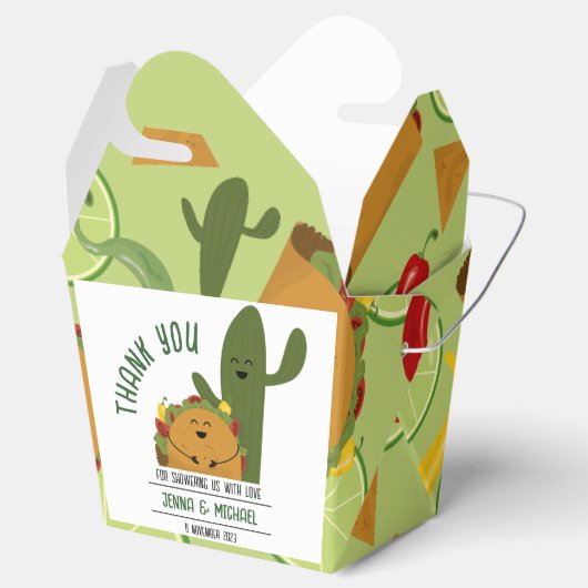 メキシコのフィエスタタコカップル赤ちゃんシャワー フェイバーボックス (オープン)