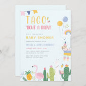 メキシコのフィエスタタコベビーカップルのシャワー 招待状 (正面/裏面)