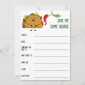 メキシコのフィエスタタコベビーシャワーアドバイスゲーム 招待状 (正面)