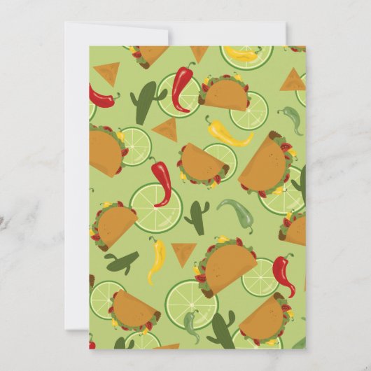 メキシコのフィエスタタコベビーシャワーアドバイスゲーム 招待状 (裏面)