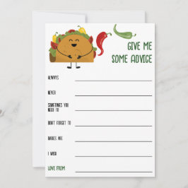 メキシコのフィエスタタコベビーシャワーアドバイスゲーム 招待状