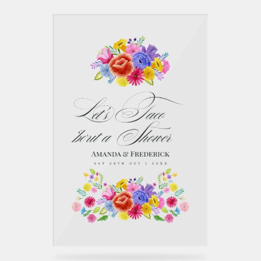 メキシコのフィエスタタコ'ロブシャワーへようこそ アクリルサイン (正面)